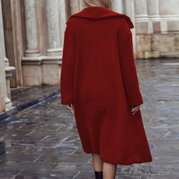 Leopard Panel Double Breasted Teddy Coat - Picture 6 of 6